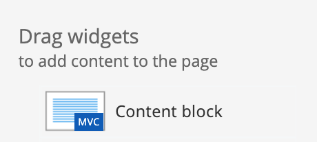 Screenshot of the Content Block widget.