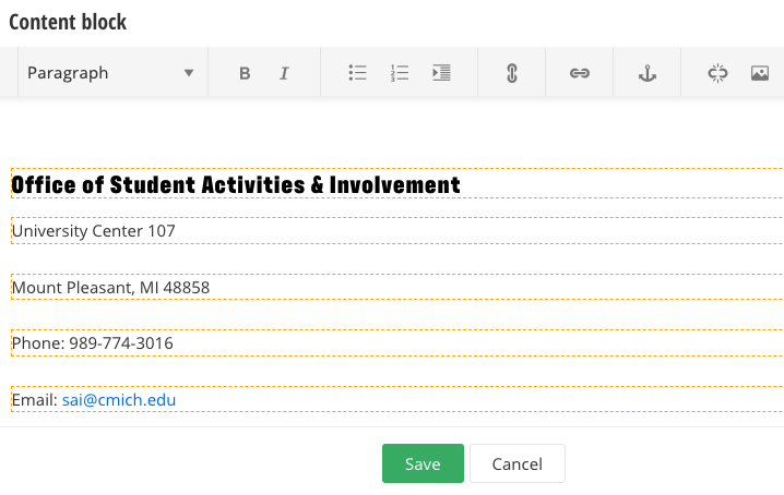 Creating a shared content block step 3