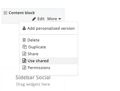 Shared content block step 2 and 3