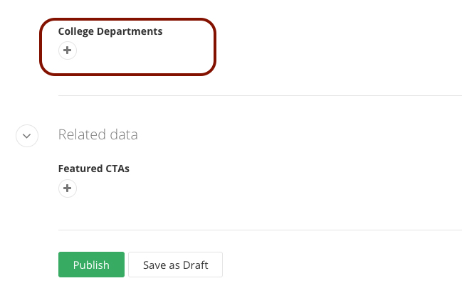 Add college departments to news article