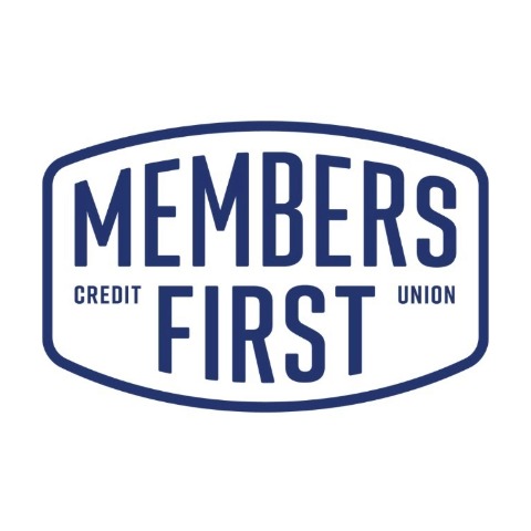 Logo that reads Members First Credit Union in navy blue type.