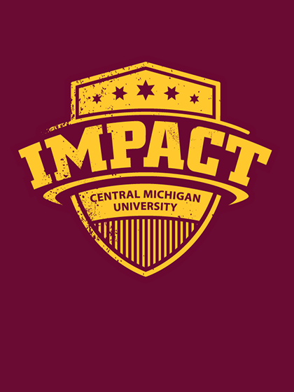 Maroon and gold IMPACT graphic