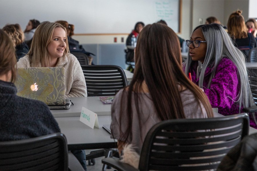 Students in a classroom workshop