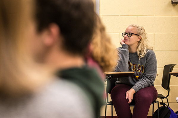 Honors student in classroom