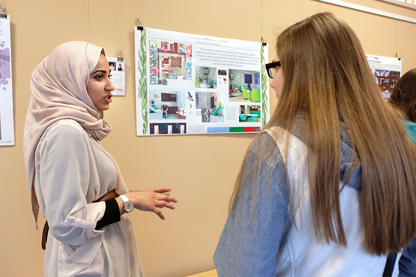 Interior Design student presenting their work
