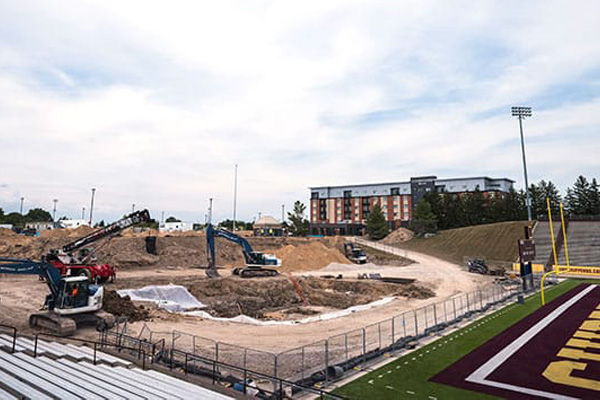 Football field construction
