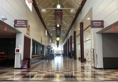 A long hallway in the Student Activity Center.