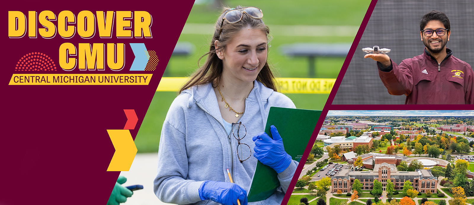 A banner featuring images from Discover CMU