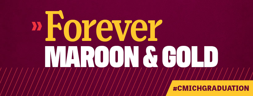 Forever Maroon & gold written on maroon background