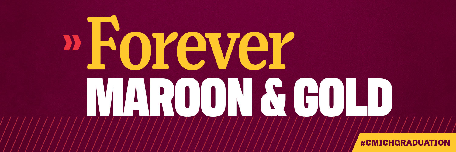 Forever Maroon & gold written on maroon background