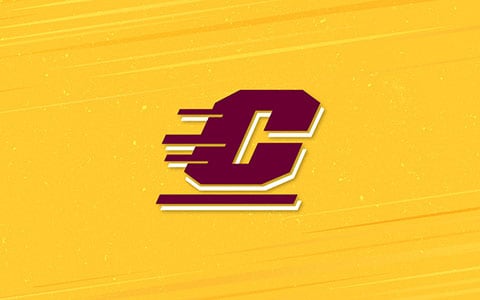 Maroon Colored Cmich logo with Gold background