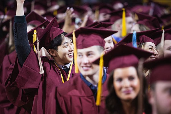 Students at graduation