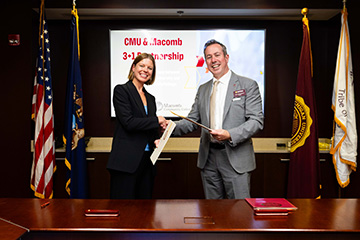 CMU and Macomb Community College launch 3+1 pathways to a bachelor’s degree