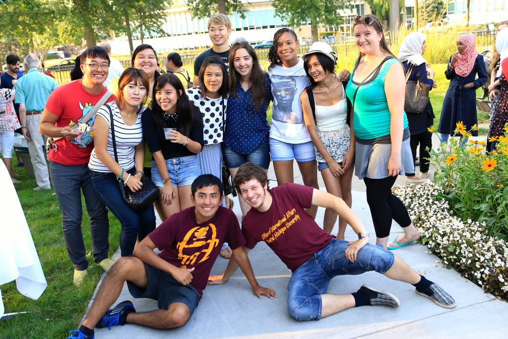 International students at the welcome reception