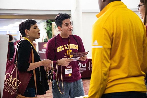 Mother and son at New Student Orientation