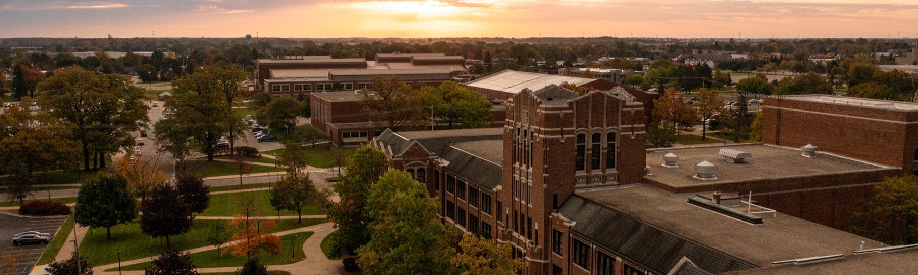 Central Michigan University fall campus scenic