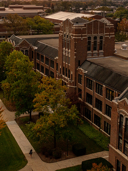 Central Michigan University fall campus scenic