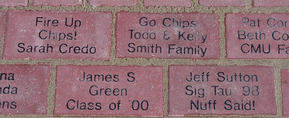 Commemorative bricks in front of Warriner Hall