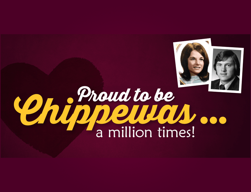 Image with Text: Proud to be Chippewas...a million times