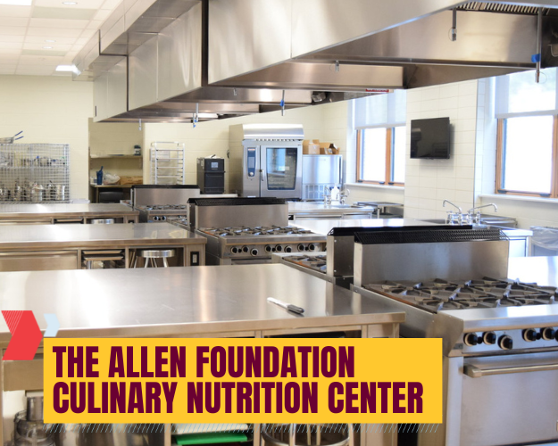 View of the kitchen area of the Allen Foundation culinary nutrition center