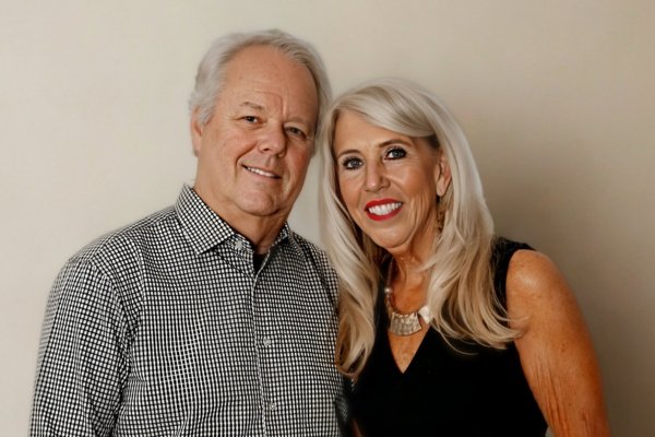 a man and woman posing for a picture
