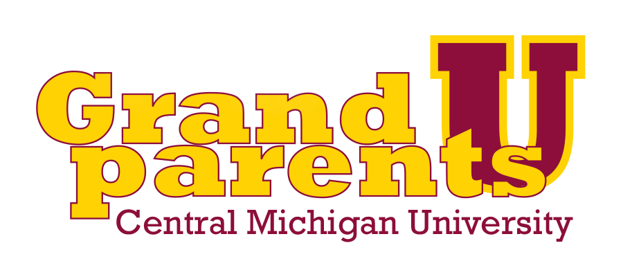The Grandparents U at Central Michigan University logo in maroon and gold colors.