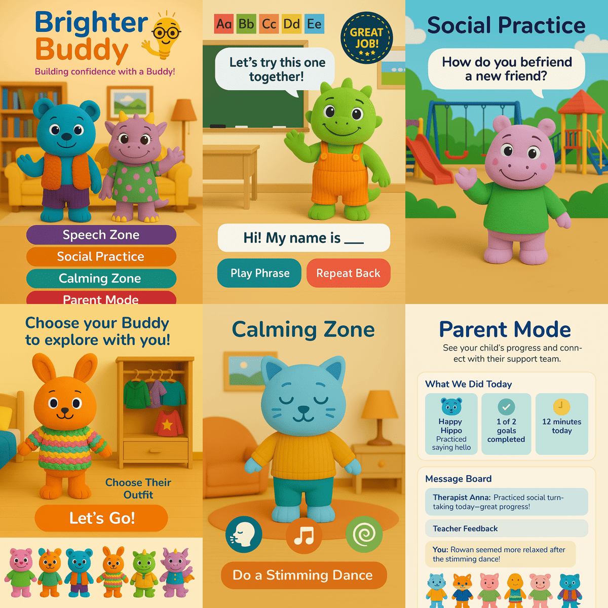a group of posters with cartoon characters